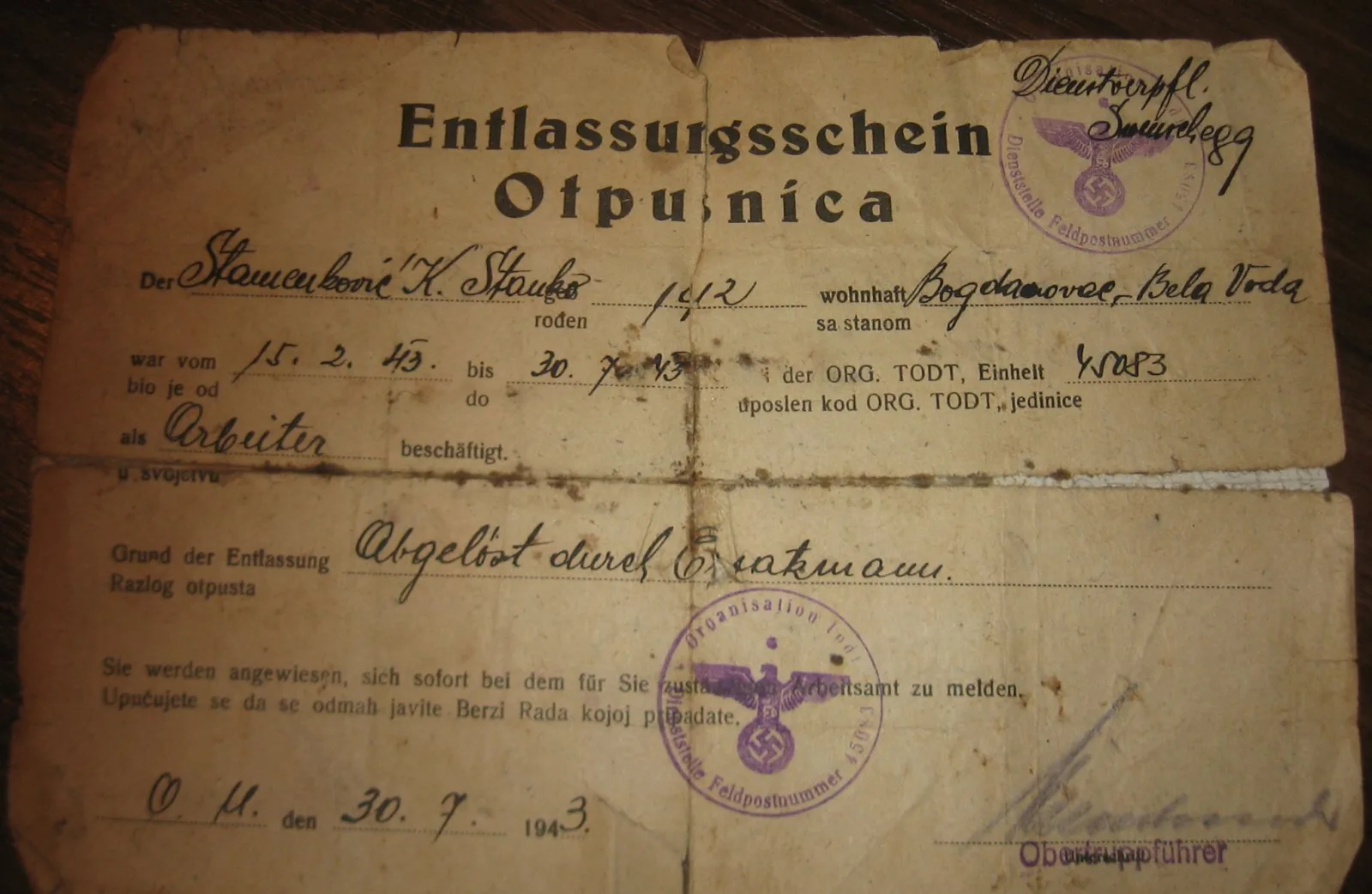БАБУШНИЦА ПОД БУГАРСКОМ ОКУПАЦИЈОМ 1941-1944. ГОДИНЕ — ПРВИ ДЕО — fotografija 14